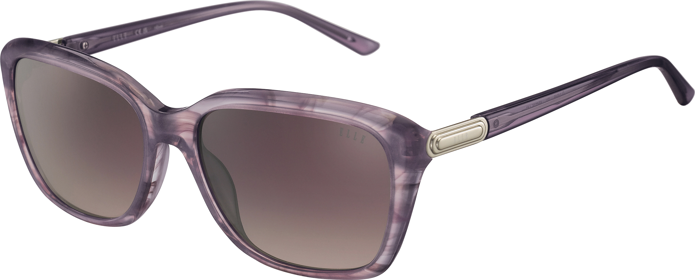 Sonnenbrille - EL14945 ELLE Cat-Eye-Sonnenbrille in transparentem Lila mit rosa verlaufenden Gläsern und silbernen Details