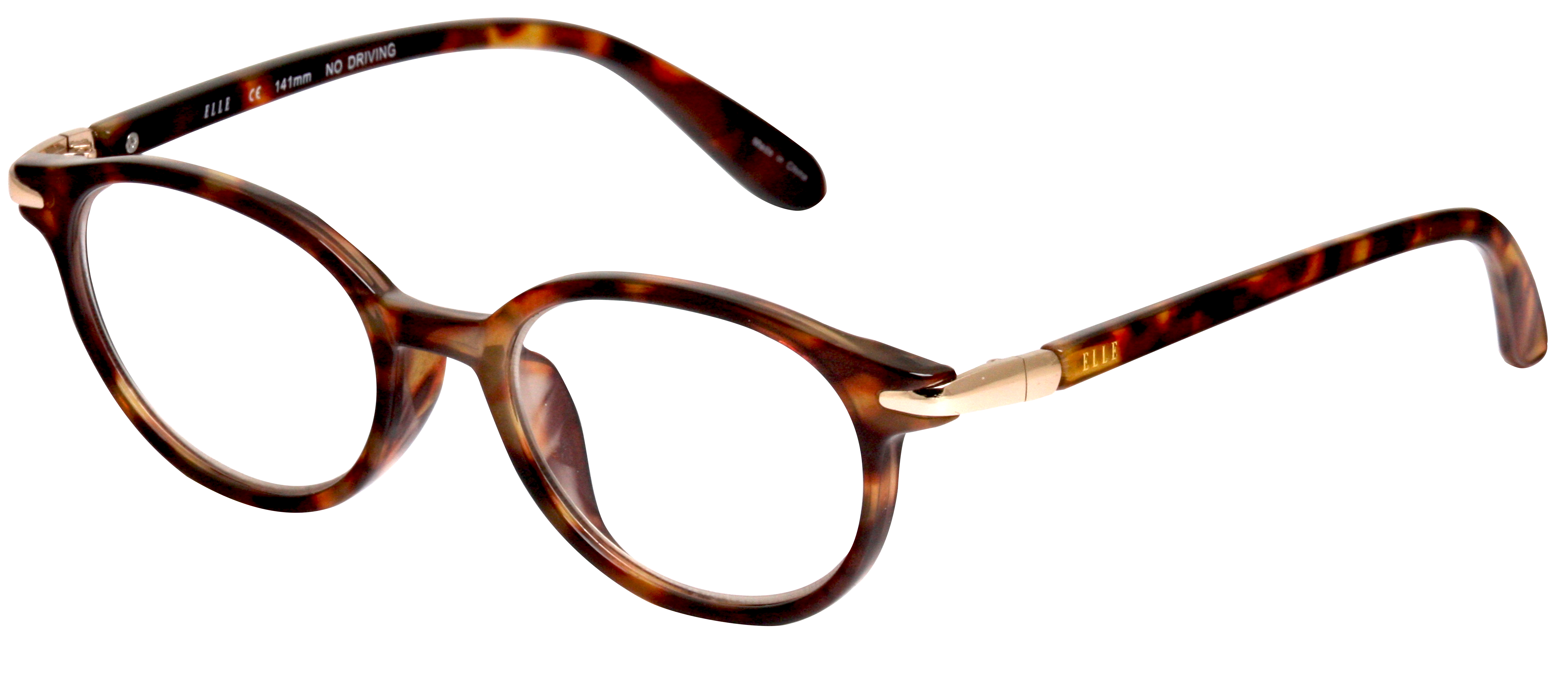 Ovale Lesebrille aus Kunststoff mit Havanna-Muster und goldfarbenem Detail