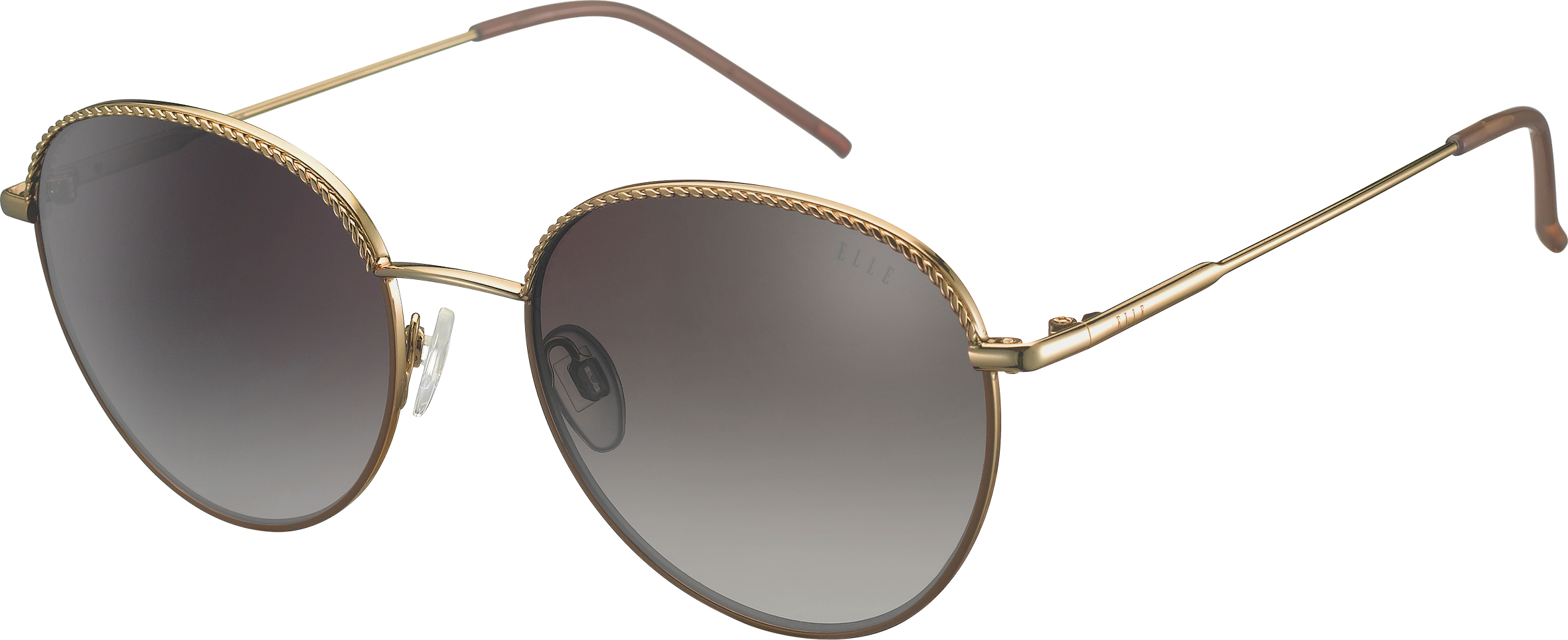 Sonnenbrille - EL14907 ELLE Metall-Sonnenbrille in Gold mit braunen Akzenten und grau verlaufenden Gläsern