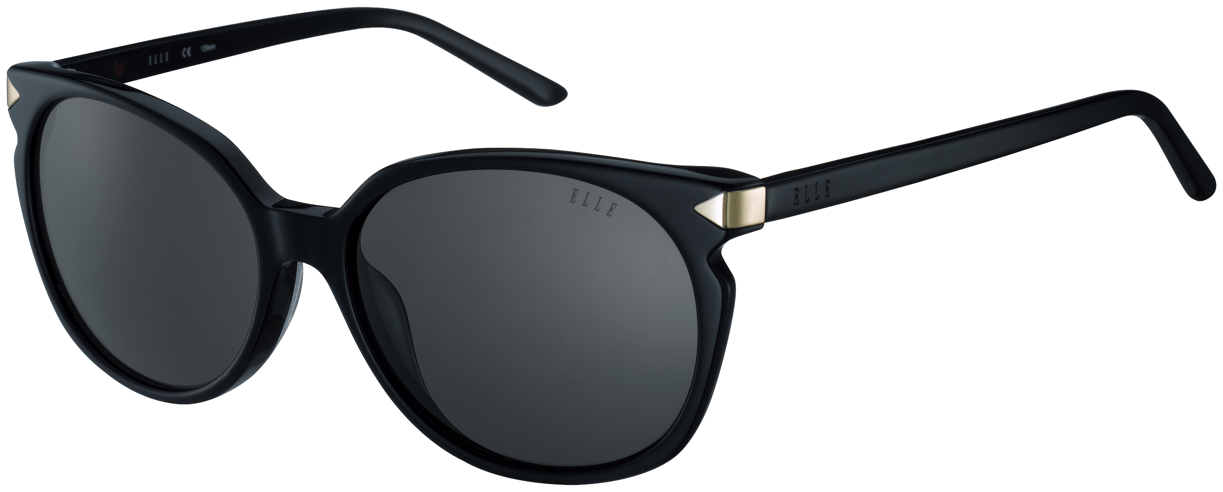 Sonnenbrille - EL14860 ELLE Sonnenbrille mit gerundeter Front in Schwarz mit grauen Gläsern und silbernen Details