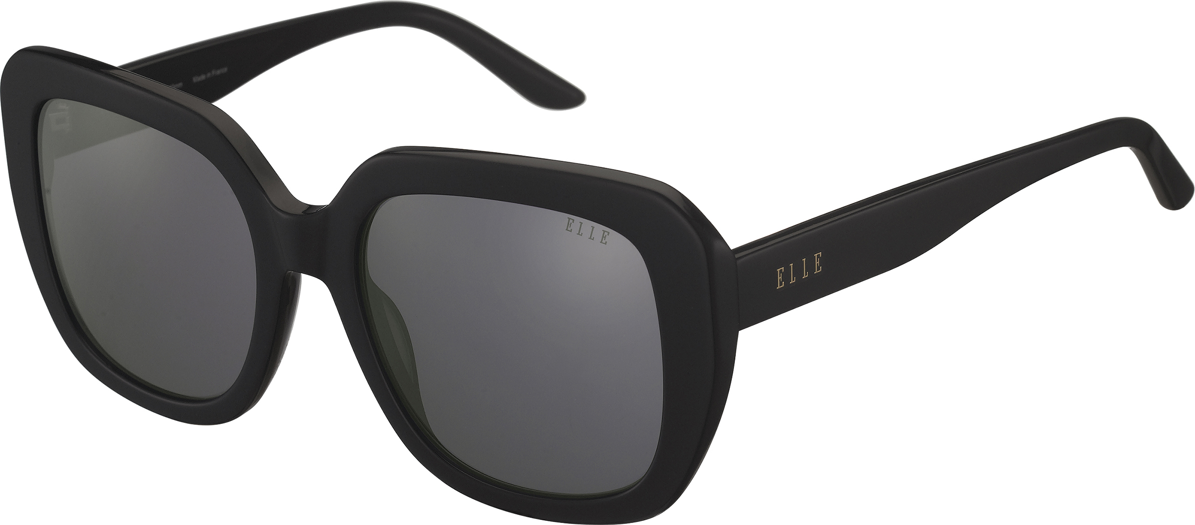 Sonnenbrille - Jane - EL31568 ELLE Made in France Oversize-Sonnenbrille in Schwarz mit grauen Gläsern