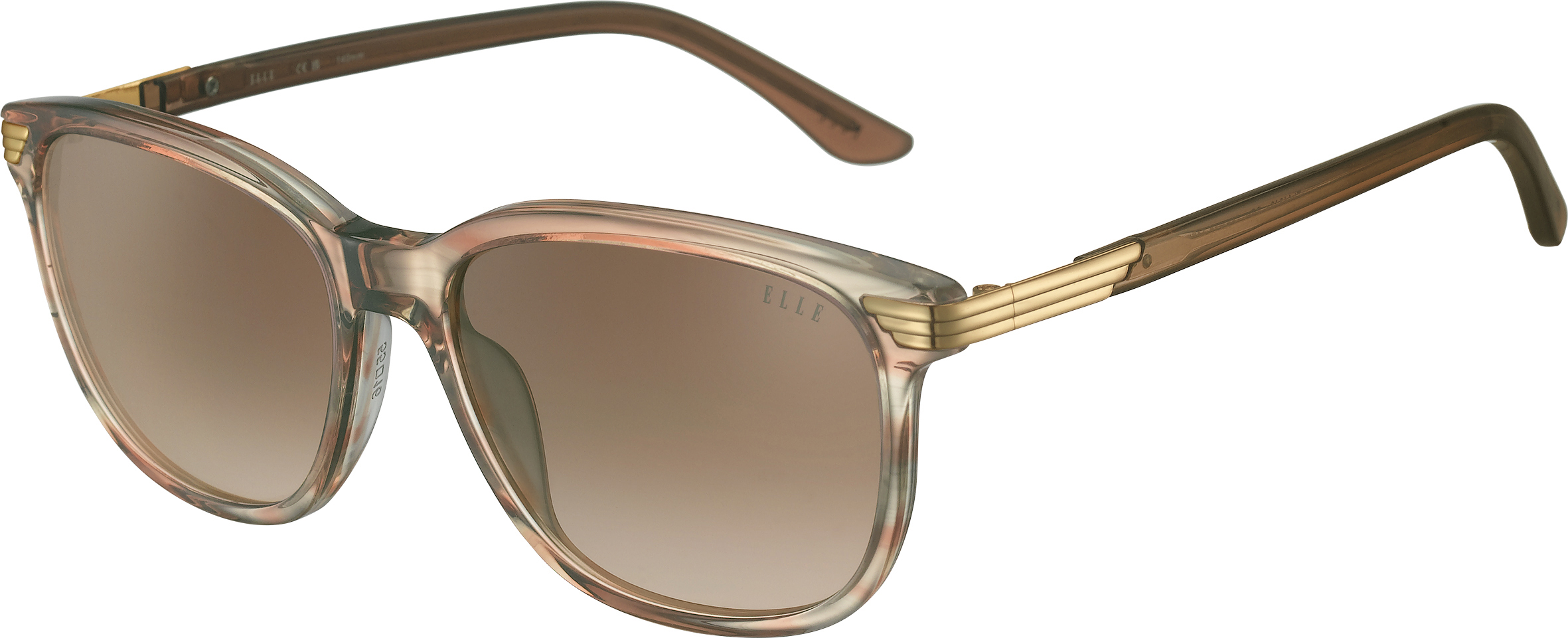 Sonnenbrille - EL14948 ELLE Sonnenbrille in warmem Braun mit braun verlaufenden Gläsern und goldfarbenen Detail
